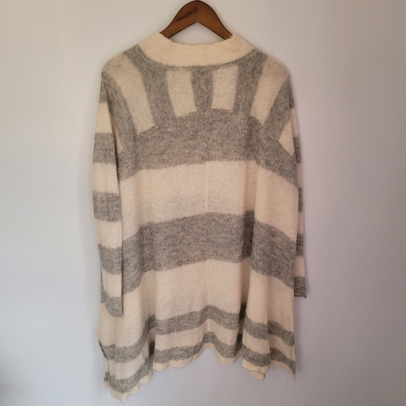 Free People | Lafayette Alpaca Blended Oversized Grey and Cream Sweater Dress - Picture 3 of 6